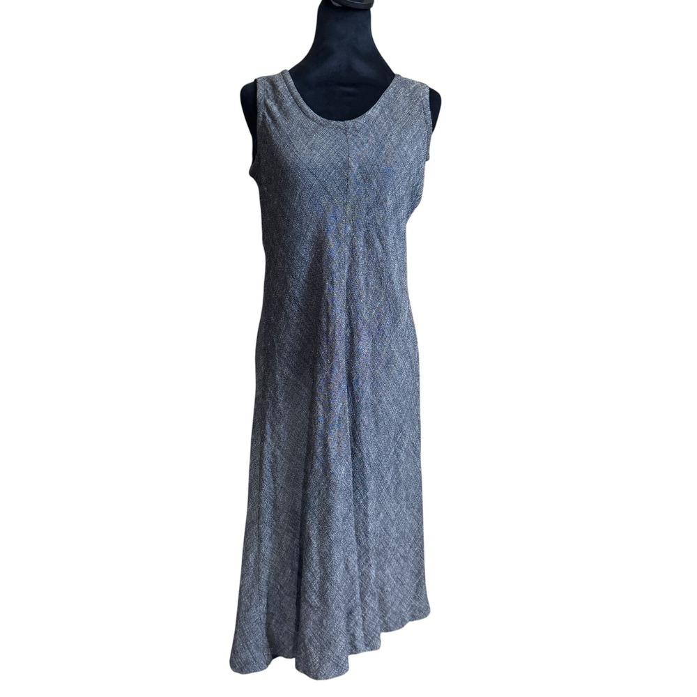 Eileen Fisher Dress Womens Small Gray Italian Fabric Sleeveless Midi Minimalist